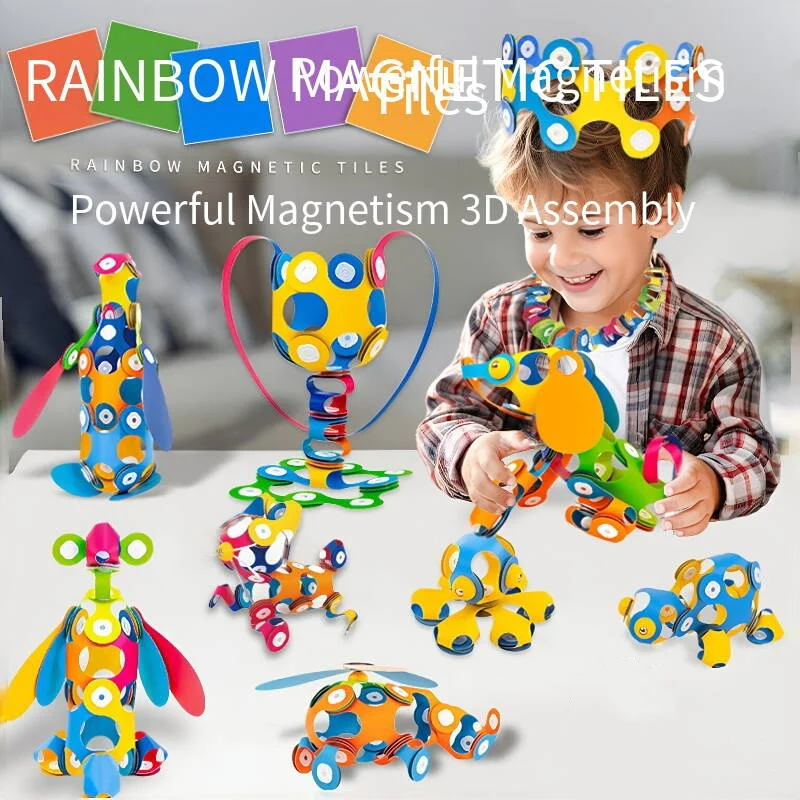 48Pcs Rainbow Magnetic Sheet K - Cosplay Prop Building ulasan dan harga
