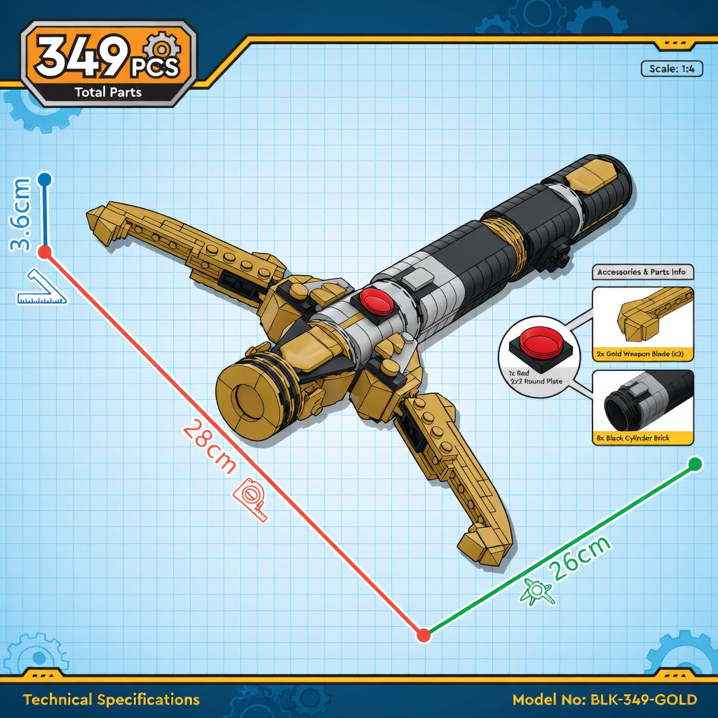 Sci-Fi Energy Sword Hilt MOC B - Cosplay Prop Building ulasan dan harga